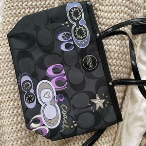 Black cloth coach bag